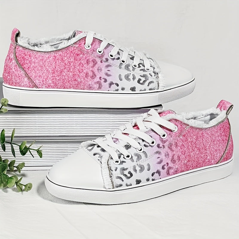 Women's Lightweight Flat Skate Shoes Lace Up Casual Sports Shoes