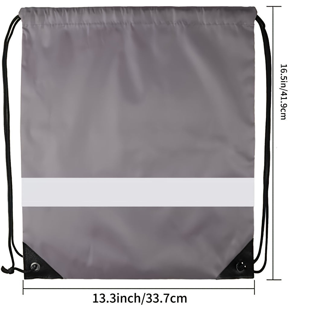 10pcs Reflective Drawstring Backpack for Sports Towel Water Cup Cosmetics