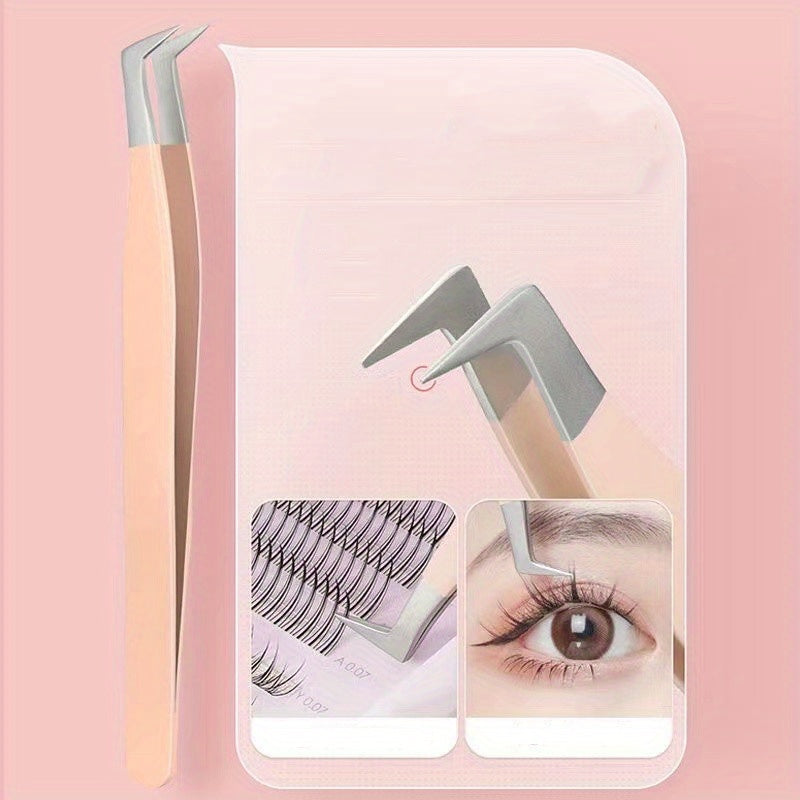 Stainless Steel Eyelash Extension Tweezers High Precision False Eyelash Tweezers