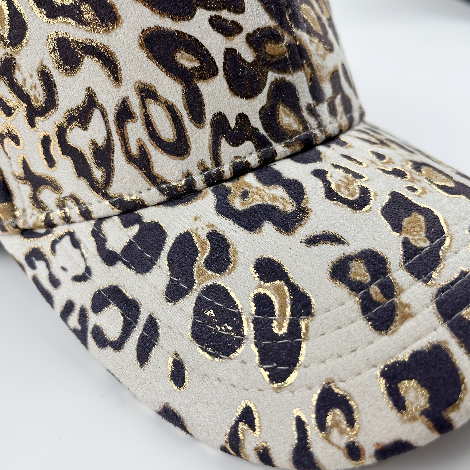 Leopard Hot Stamp Baseball Cap Y2K Sports Hat Women Vintage Dad Hats
