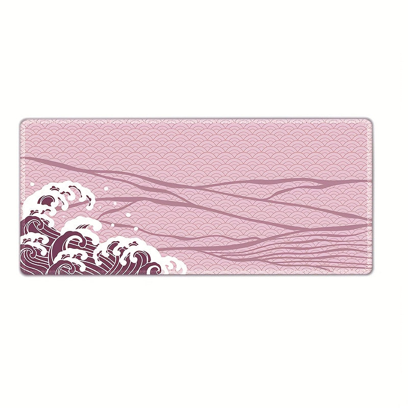 Pink Wave Gaming Mouse Pad Large Desk Mat 35.4x15.7 Inch