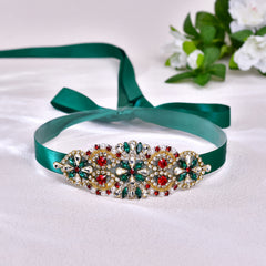 Adjustable Rhinestone Waist Belt for Dresses & Coats