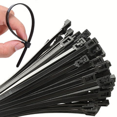 100pcs Heavy Duty Releasable Nylon Tie Wraps 20-32cm Adjustable Straps