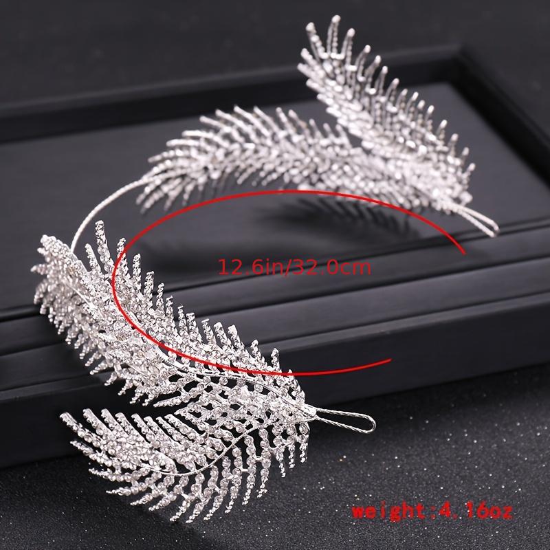 Rhinestone Feather Crown Hairband Bridal Wedding Party Favor