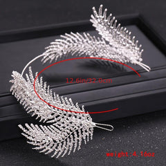 Rhinestone Feather Crown Hairband Bridal Wedding Party Favor