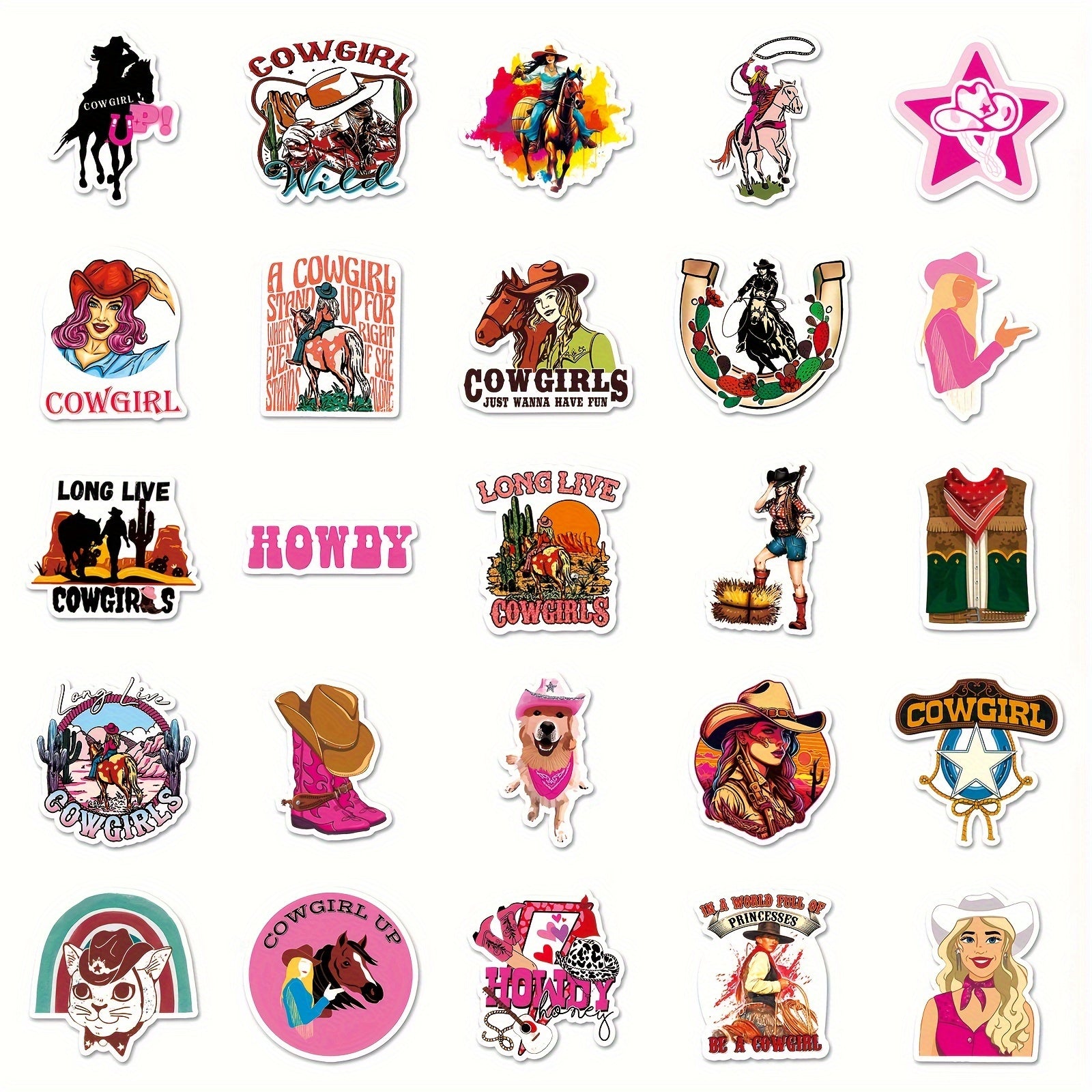 50pcs Cartoon Cowboy Stickers for Notebook Computer Helmet Water Cup