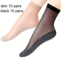 20 Pairs Lace Mesh Crew Socks Women's Stockings