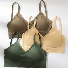 3pcs Solid Cami Tops Soft & Comfy Crop Top Women's Lingerie