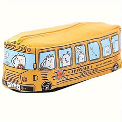 Canvas Pencil Bag Large Capacity Cartoon Pencil Case