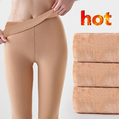 5 Pairs Plush Lined Tights Opaque High Waist Thermal Elastic Leggings