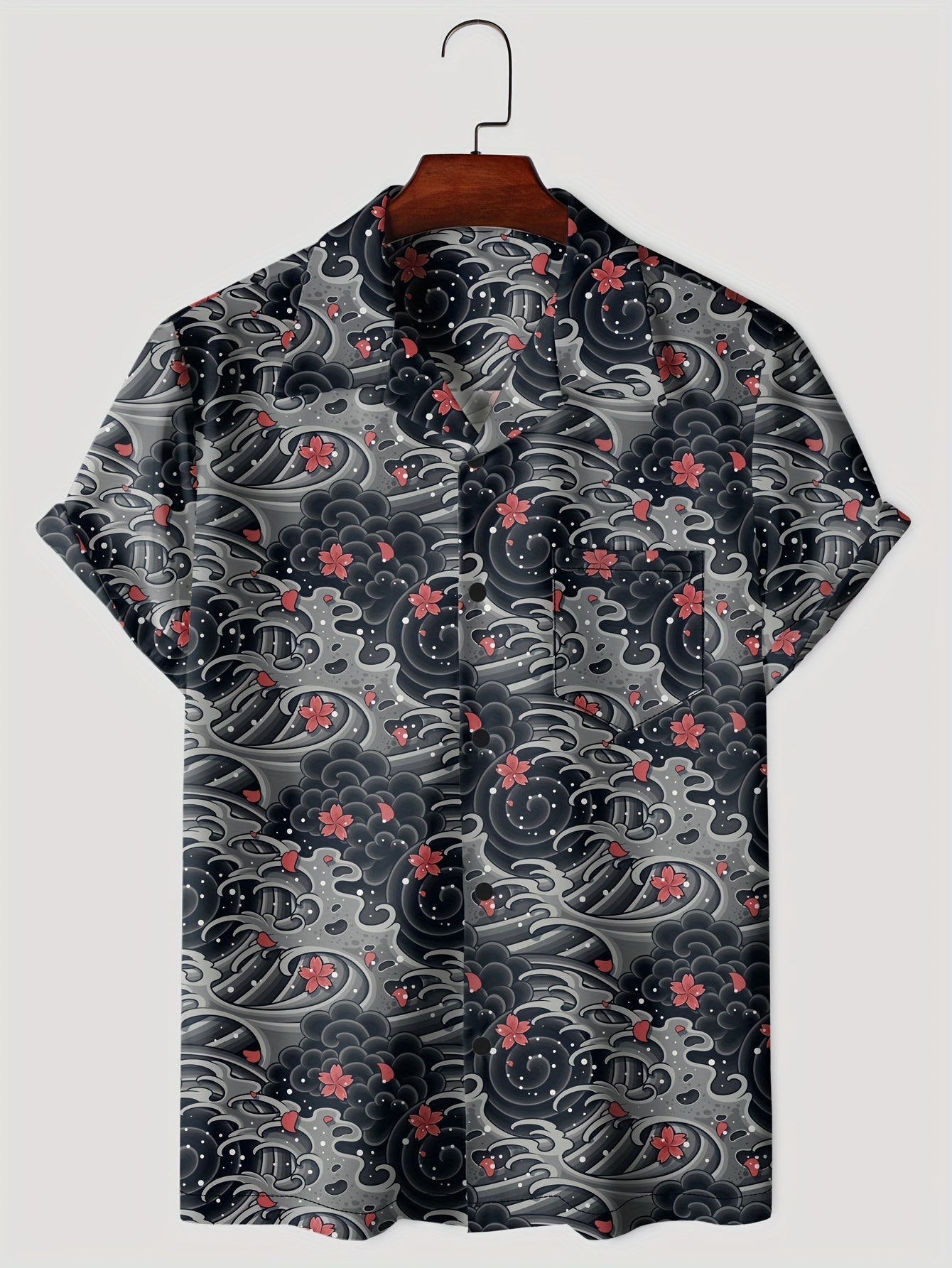 Men's Hawaiian Shirt for Summer Vacation Short Sleeve Button Up