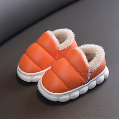 Boys Fleece House Shoes Non Slip Soft Bottom Indoor Winter Walking Shoes