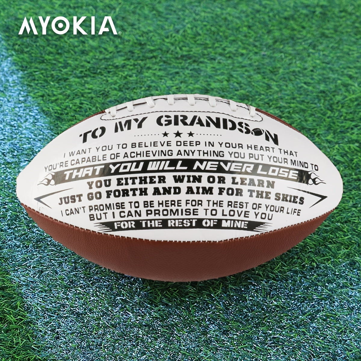 MYOKIA Engraved American Football For Training and Play with Pump