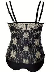 Tribal Print Tankini Set Cami Top & Panty Swimsuit