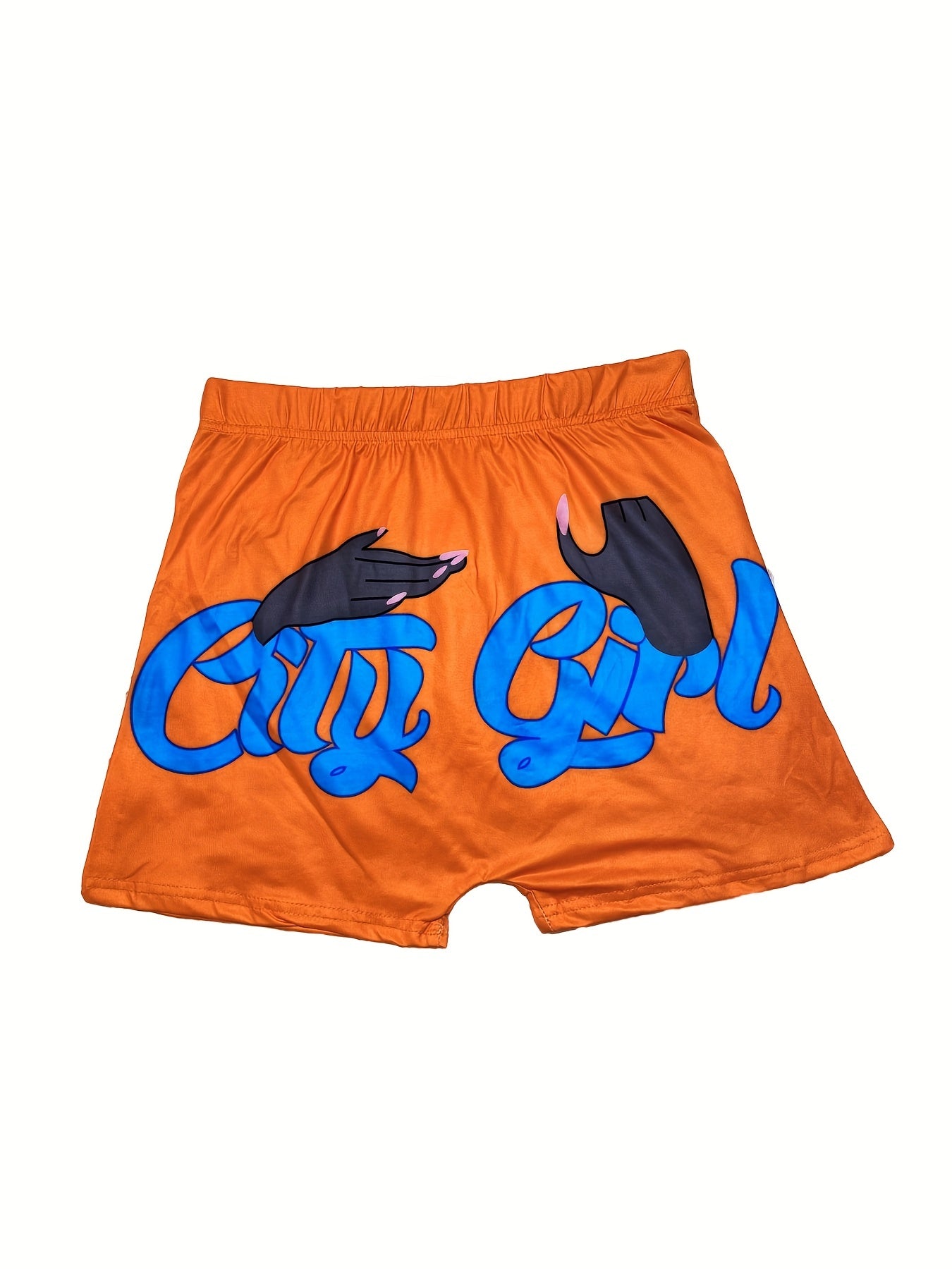 City Girl Print Skinny Shorts Yoga Casual Summer Shorts Women's Clothing
