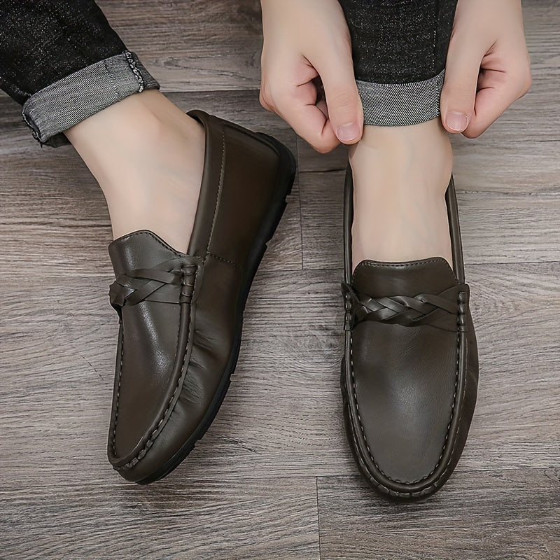 Men's Moc Toe Loafer Shoes Comfy Slip On Shoes