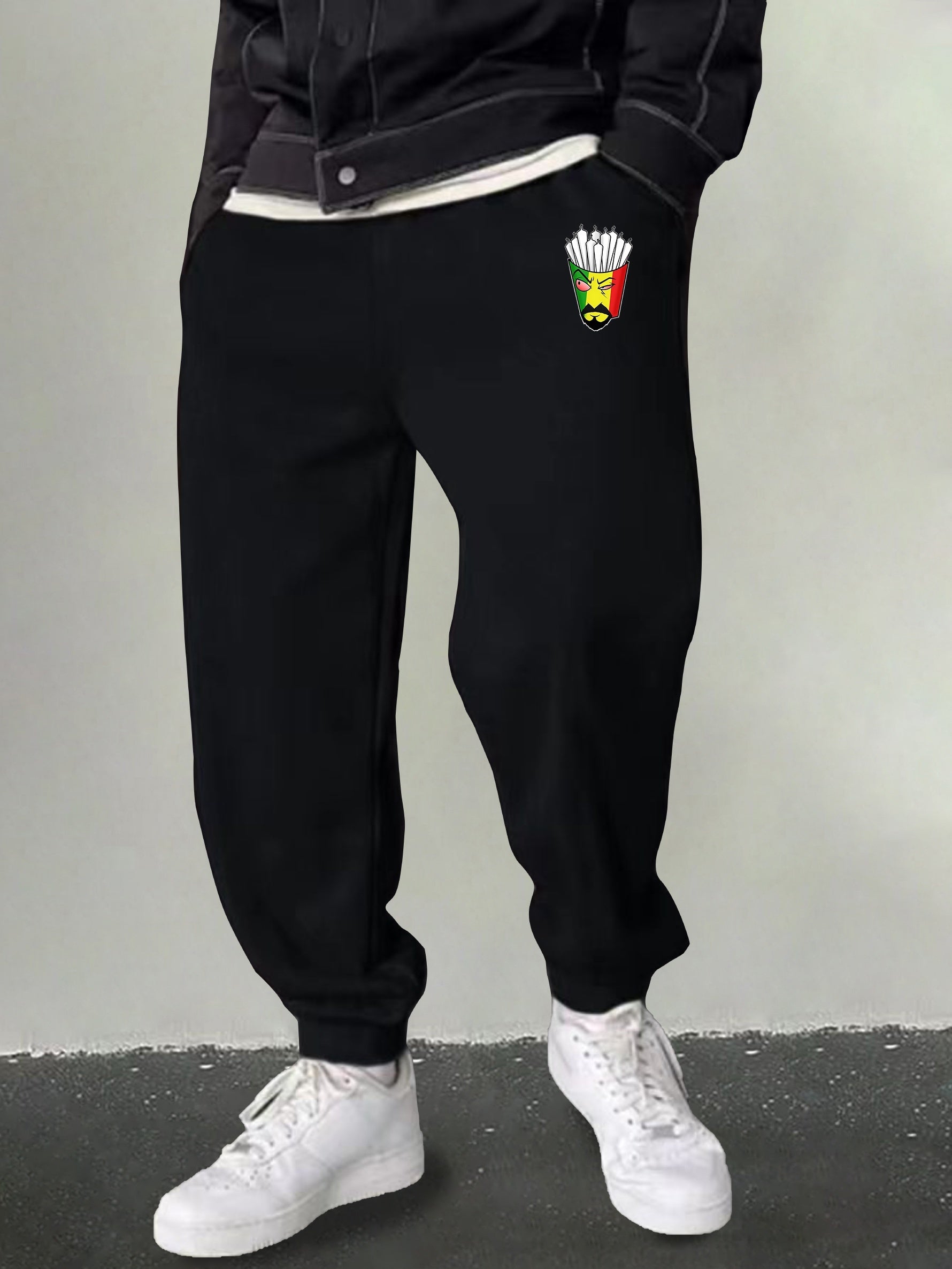 Men's Cartoon Candles Print Joggers Casual Sweatpants