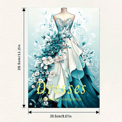 Floral Dress Coloring Book - 22 Pages - Perfect for Romantic Occasions