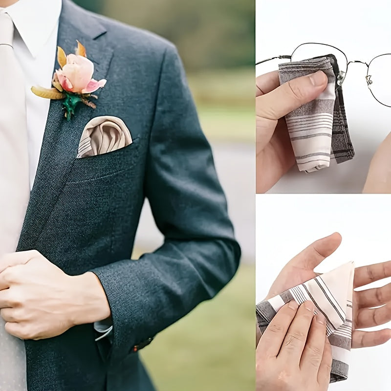 Men's Handkerchiefs Soft Pocket Square Gents Hankies for Father Mother