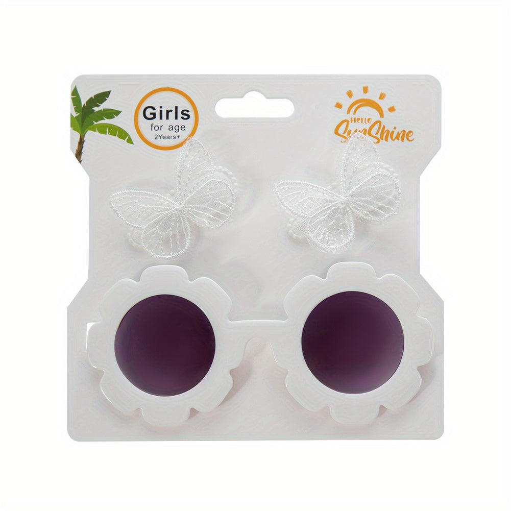 Kids Sunglasses & Butterfly Hair Clip Set