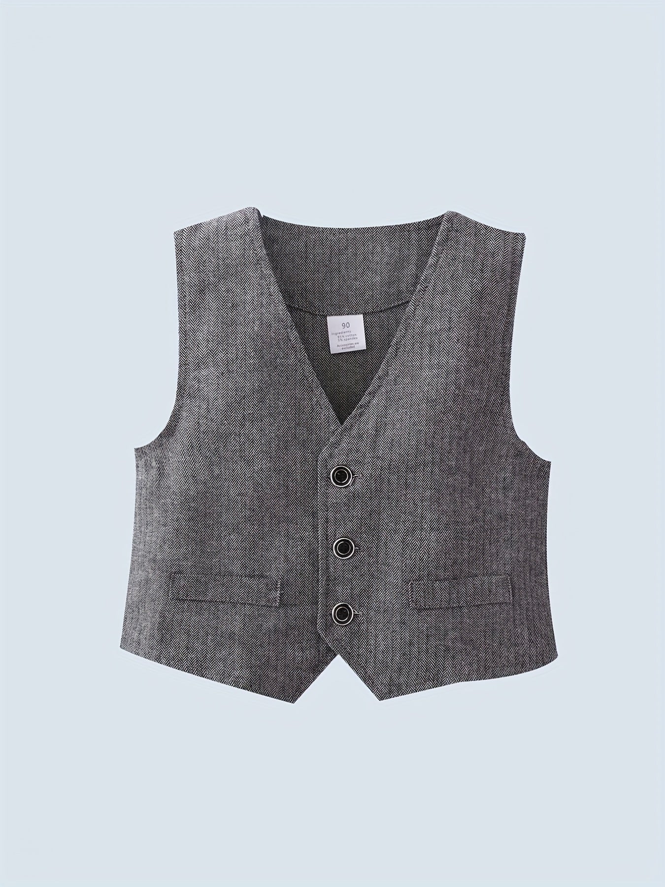 Baby Boy 3pcs Gentleman Suit Long Sleeve Shirt Bow Tie Vest Pants