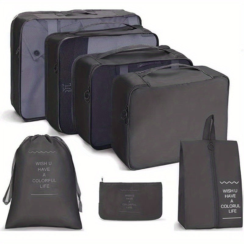 7-Pc Travel Luggage Set Versatile Organizers Multifunctional Bags