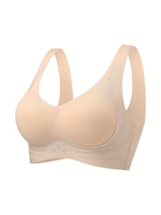 Solid Push Up Bra Comfy & Breathable Women's Lingerie
