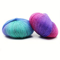 2pcs 50g Cashmere Yarn Hand Woven Rainbow Yarn For Knitting Crochet