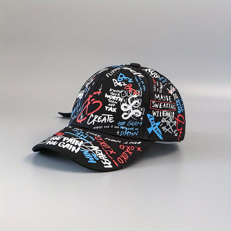 Letter Graffiti Baseball Cap Hip Hop Sports Hat Sun Protection Adjustable