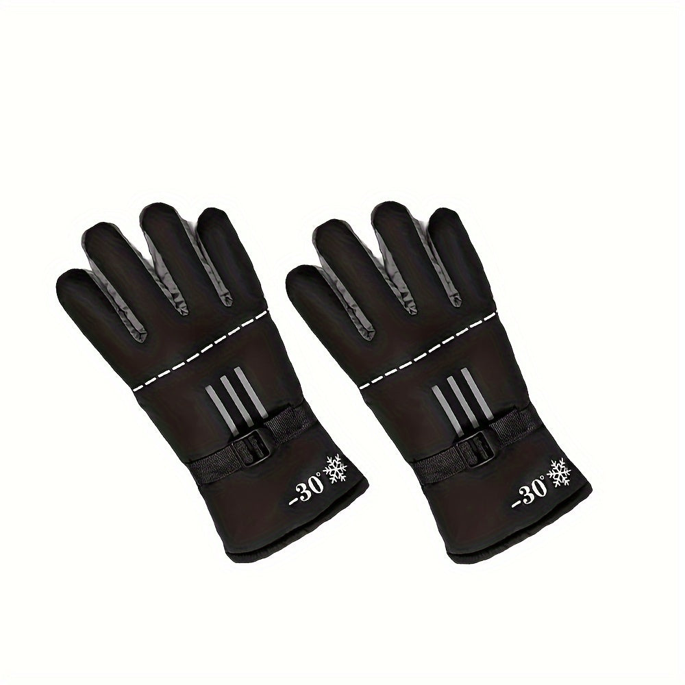 Winter Fleece Lined Warm Gloves - Anti Slip Touch Screen Thermal Gloves