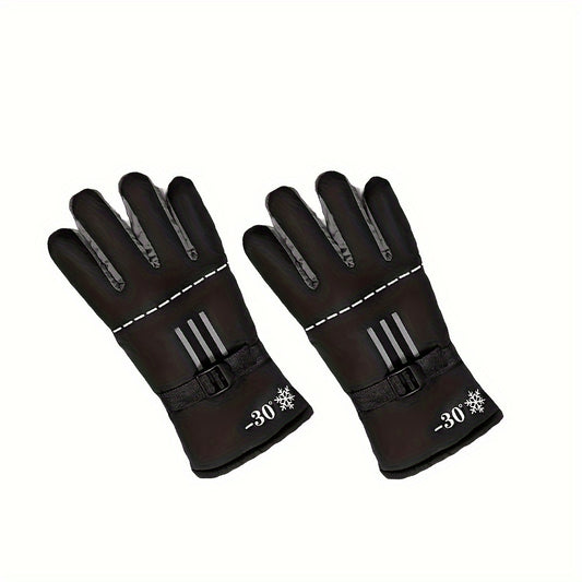 Winter Fleece Lined Warm Gloves - Anti Slip Touch Screen Thermal Gloves