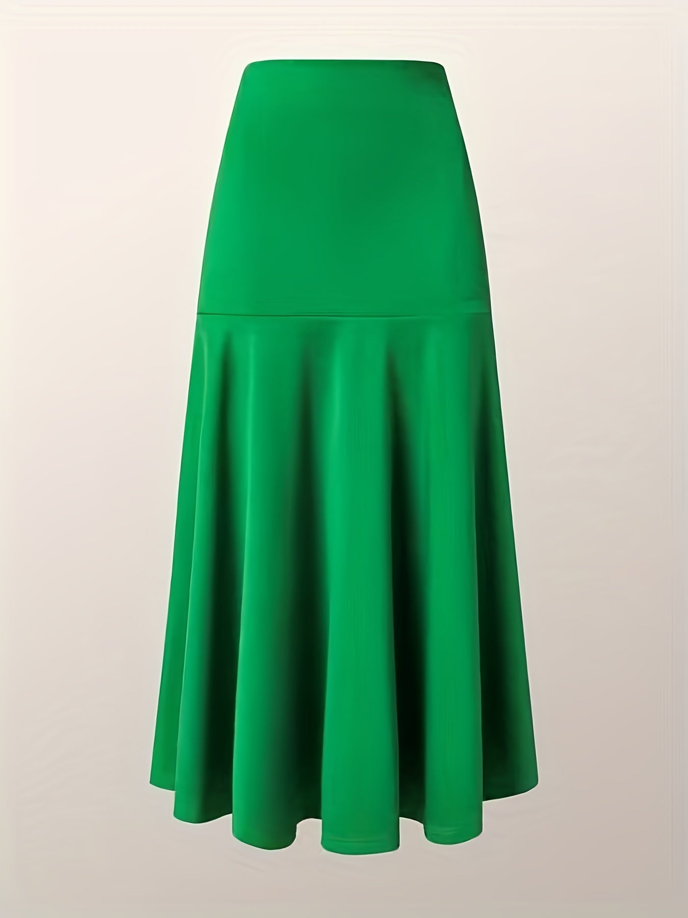 Women's Plus Solid High Rise Non stretch Maxi Mermaid Skirt