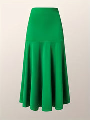 Women's Plus Solid High Rise Non stretch Maxi Mermaid Skirt