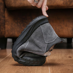 Men's Casual Ankle Boots Lightweight Slip On Walking Shoes with Zippers