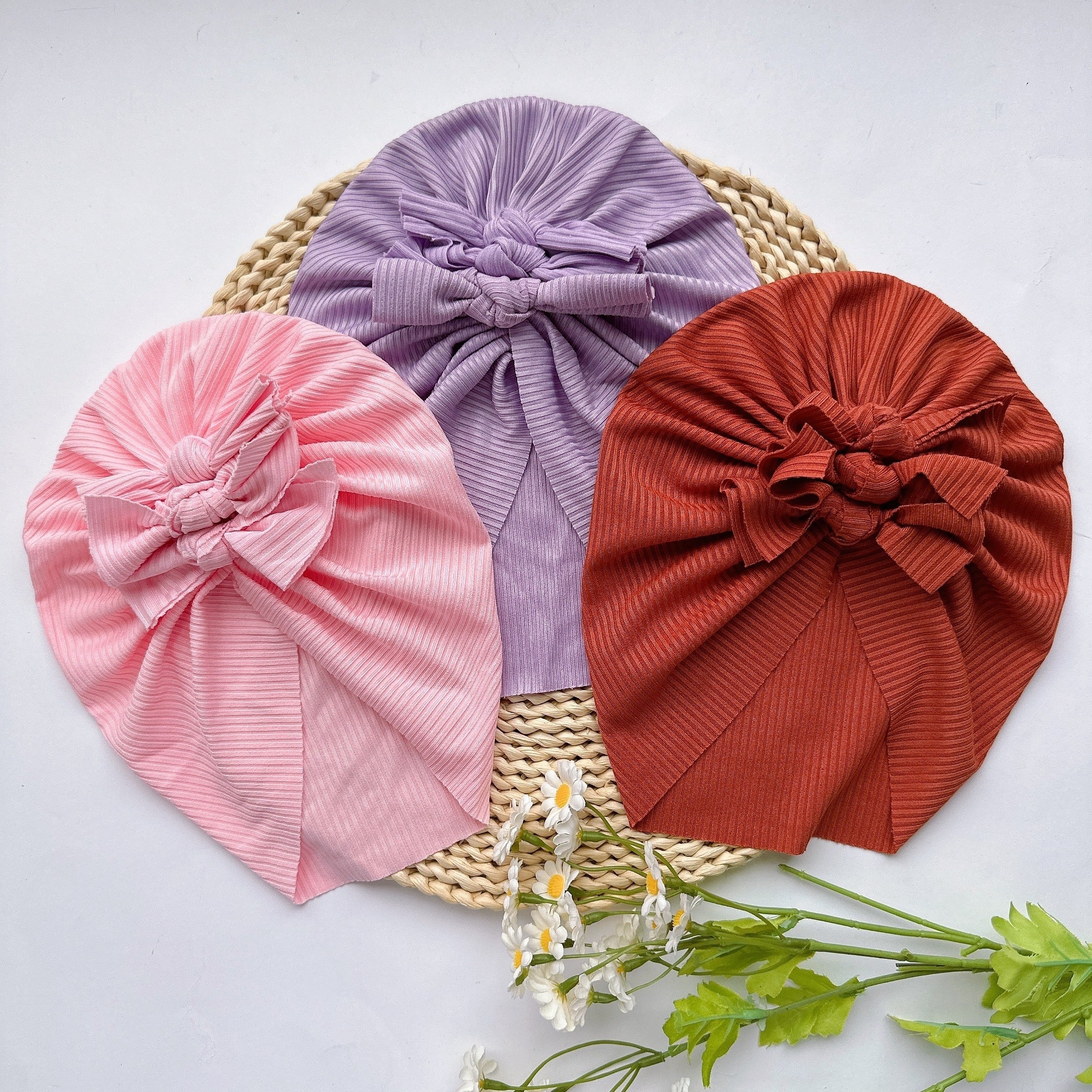 Soft Elastic Strip Flower Baby Hat For Girl