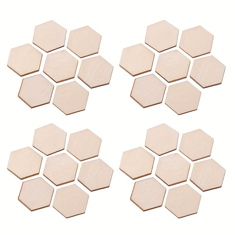 20pcs Wooden Hexagons for Painting Decoration