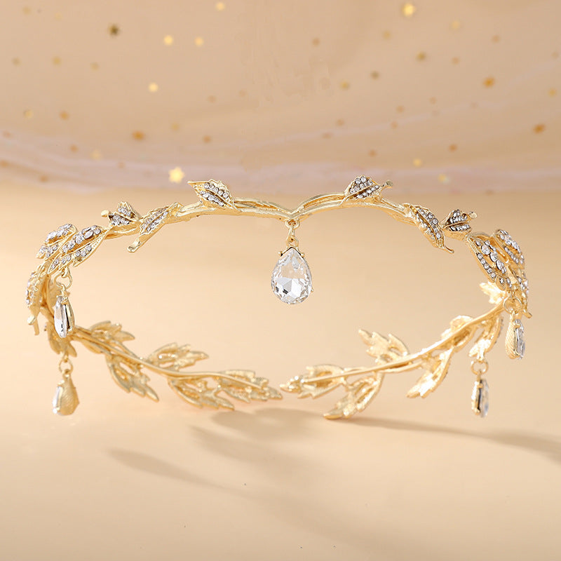 Rhinestone Leaf Crown Headband Bridal Wedding Party Favor Decorations