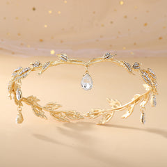 Rhinestone Leaf Crown Headband Bridal Wedding Party Favor Decorations