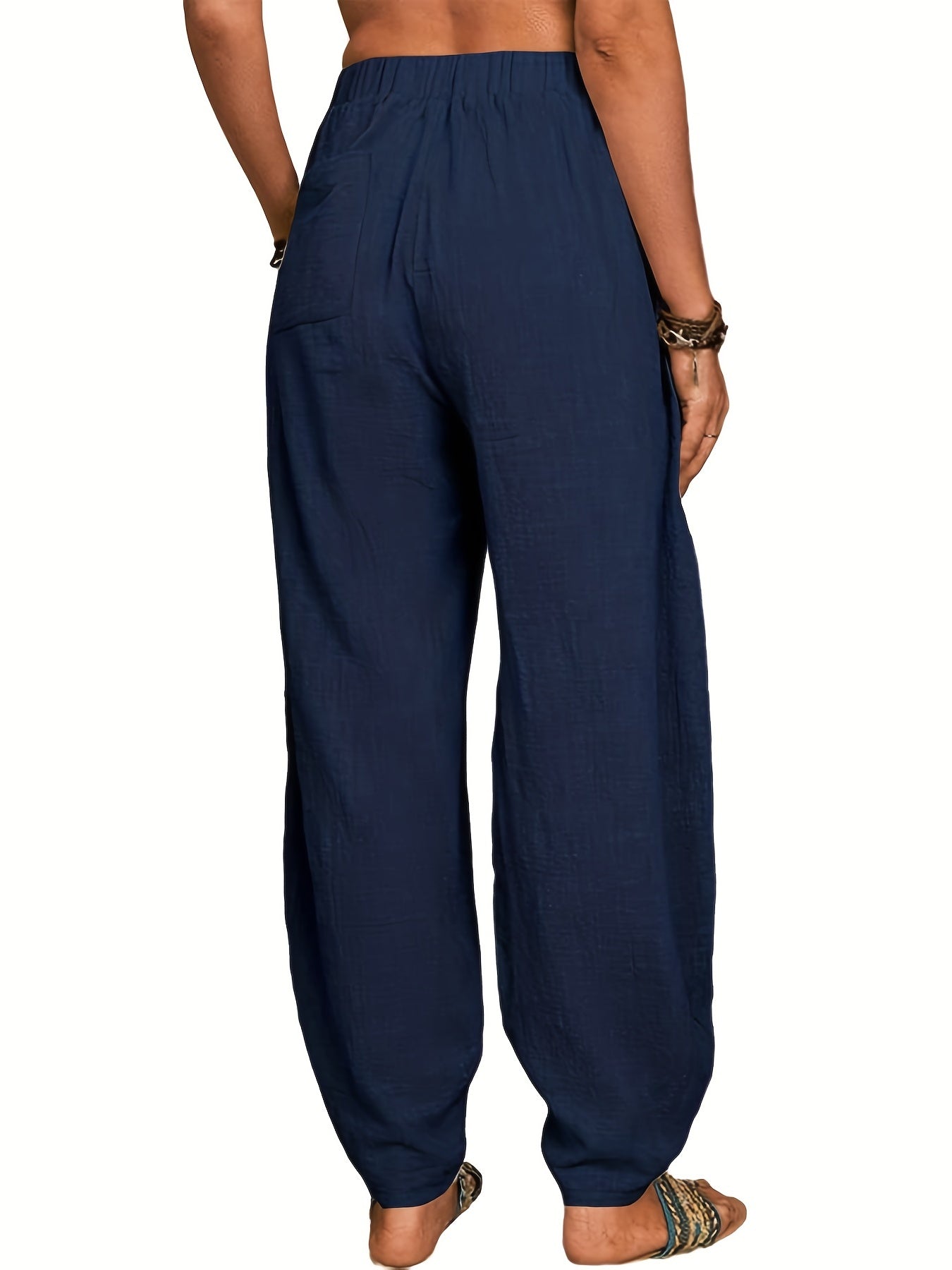 High Waist Harem Pants with Pockets for Women