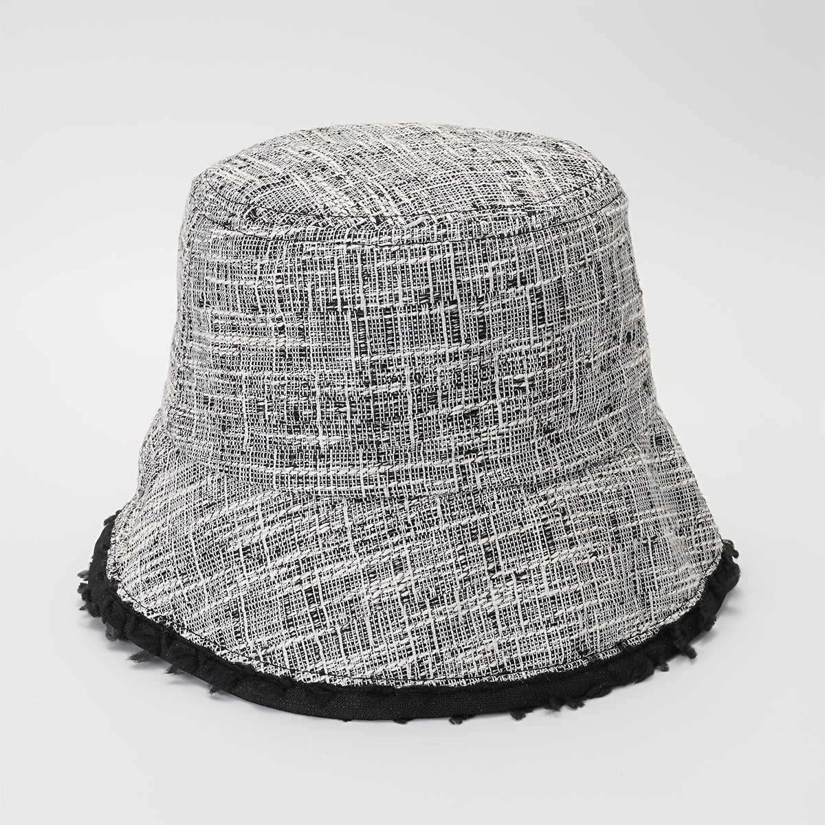 Casual Bucket Hat Cotton Blend Fisherman Cap Frayed Edges Warm Basin Hats