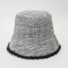 Casual Bucket Hat Cotton Blend Fisherman Cap Frayed Edges Warm Basin Hats