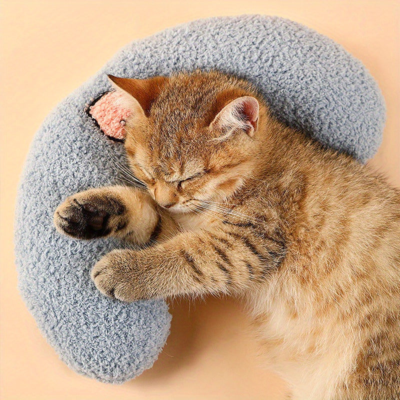 Soft U-Shaped Pillow for Cats, Dog Sleeping Mat, Neck Protection