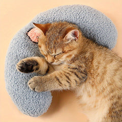 Soft U-Shaped Pillow for Cats, Dog Sleeping Mat, Neck Protection