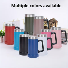 24oz Stainless Steel Double Wall Beer Mug with Handle