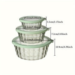 3pcs Round Colored Candy Jar Storage Box Fruit Salad Bowl