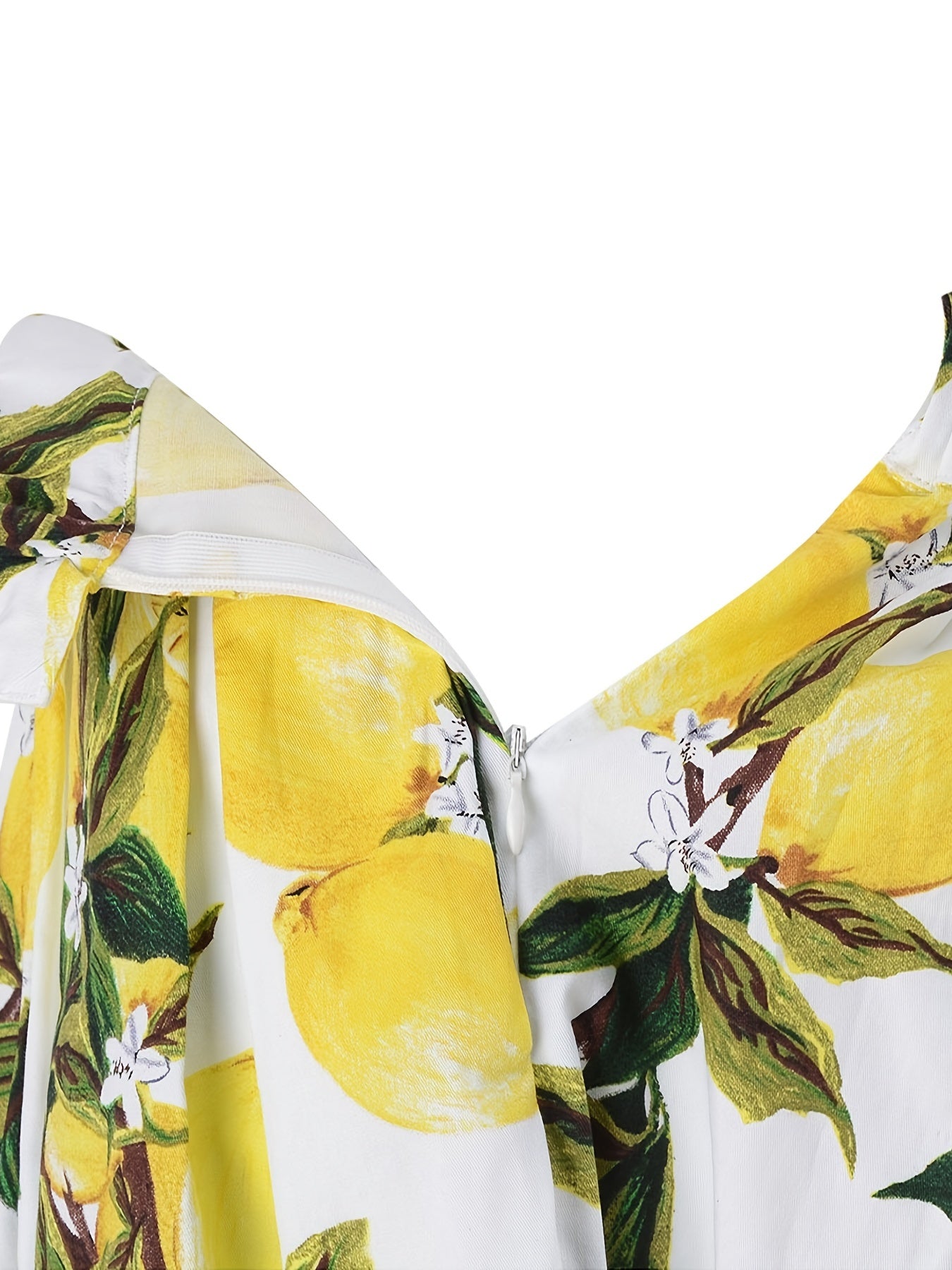 Lemon Print Vintage A-line Skirt Casual Every Skirt Fall & Spring