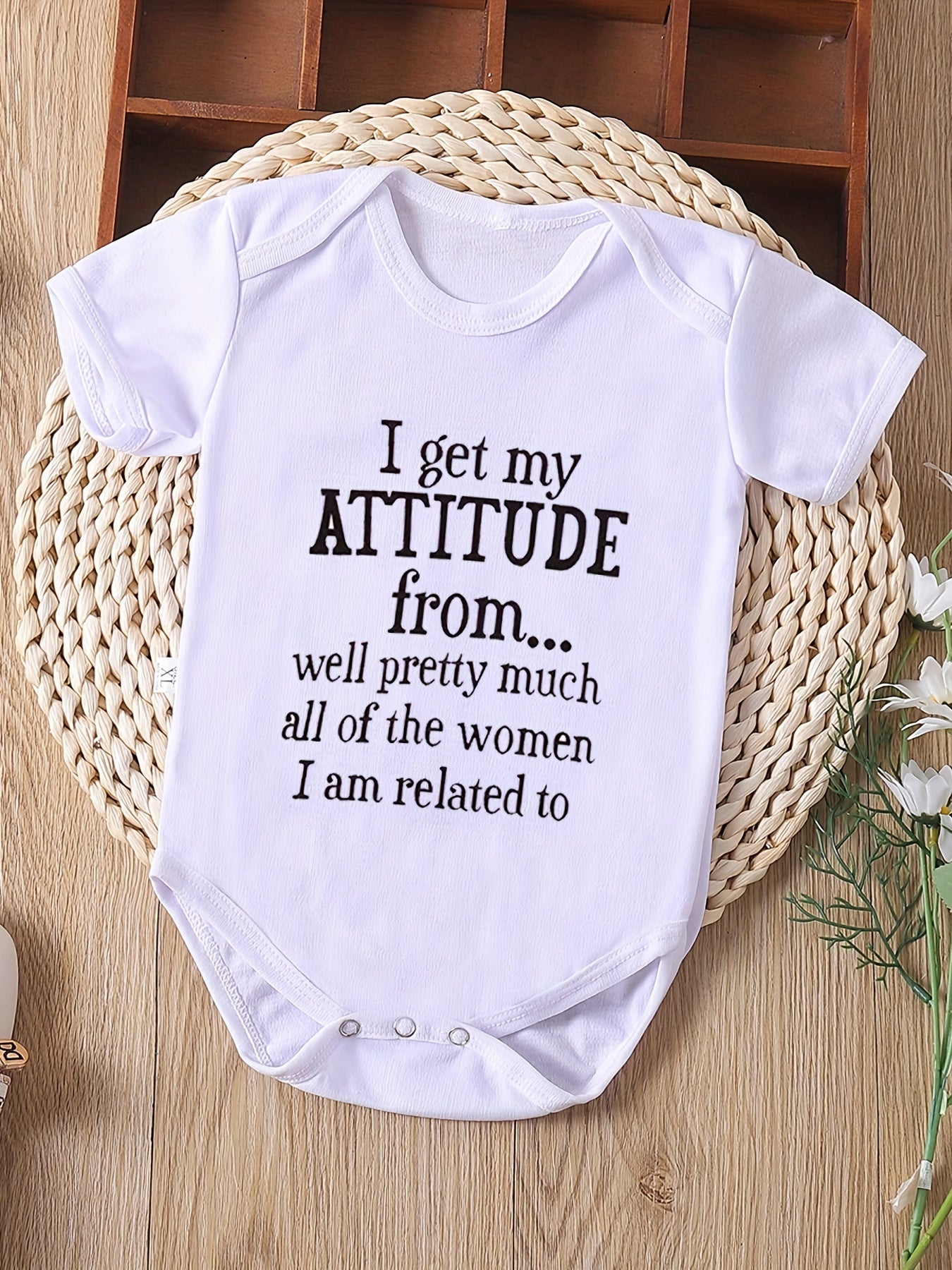 Baby Girls Casual Slogan Graphic Print Onesie