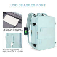 Functional Travel Backpack Carry On Luggage Bag With Shoes Compartment