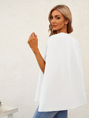 Solid Cape Jacket Casual Open Front Split Sleeve Outerwear