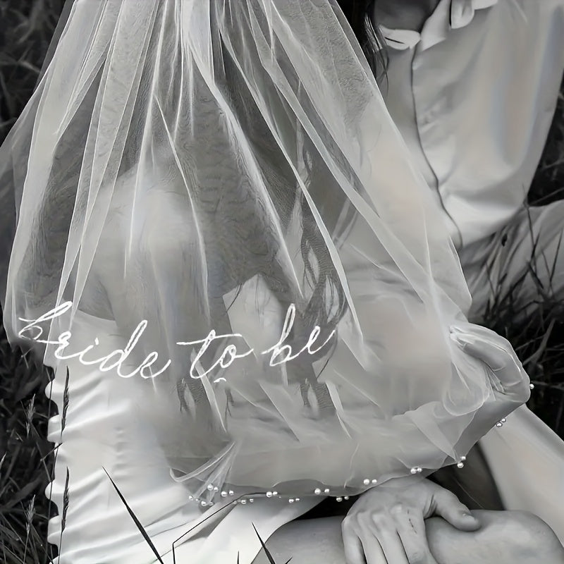 Double Layer Bridal Veil Tulle Headpiece with Tulle Skirt